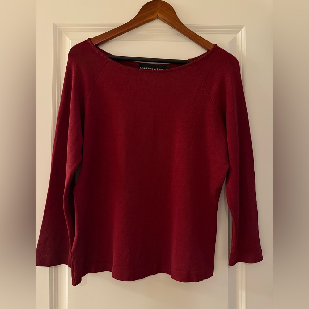 A. Vittadini Wine Burgundy Sweater. Crew Neck Sweater Light-med weight
